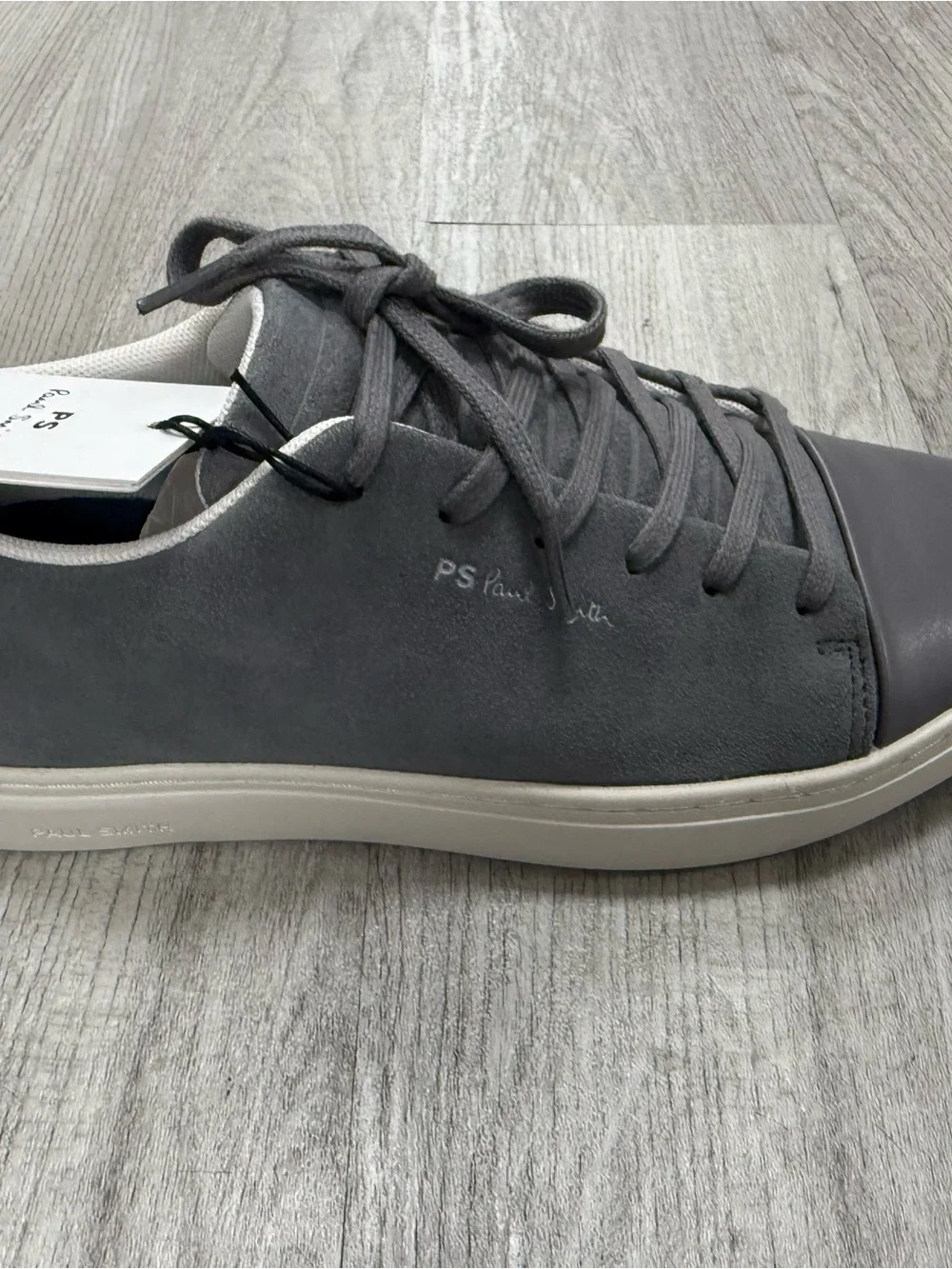 PS Paul Smith Gray Men's Sneaker with Multicolor Stripe